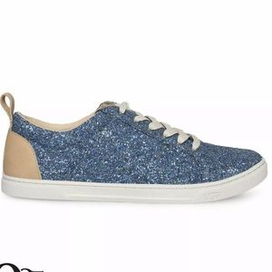 UGG Karine Chunky Glitter Blue Sneakers, 9